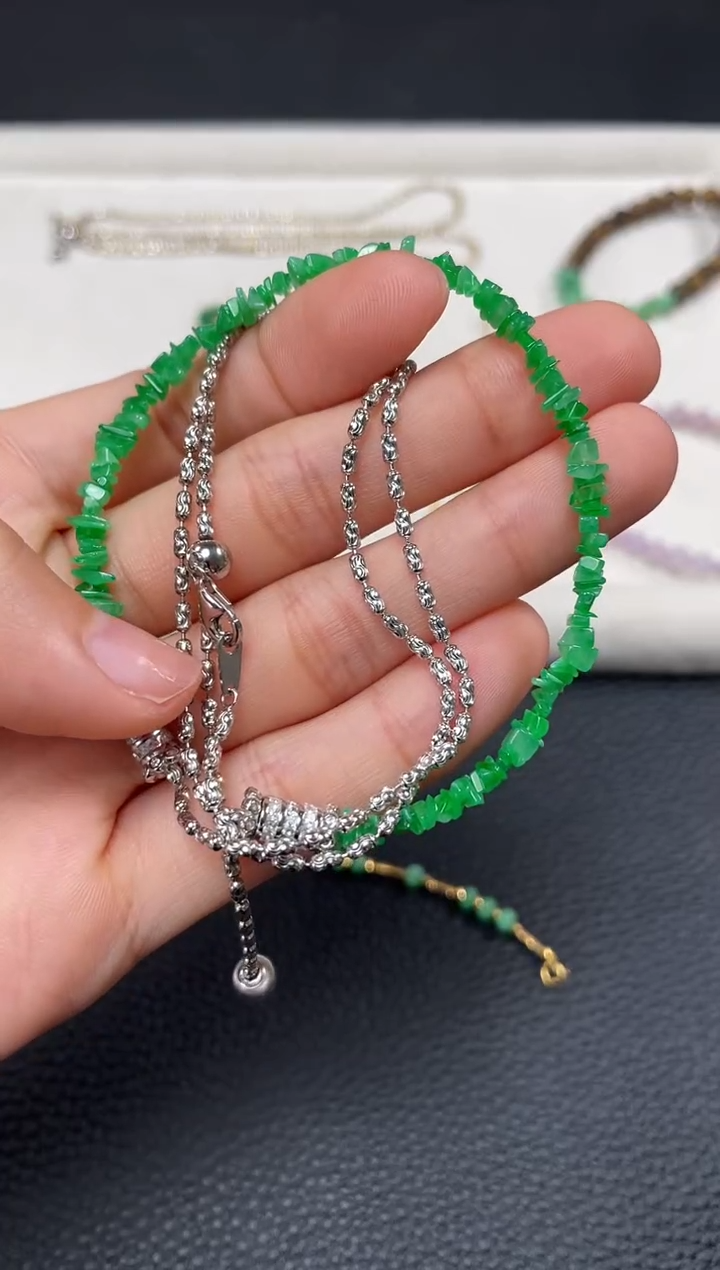 【闪购商品】翡翠套链银S925镶嵌一个   JK342