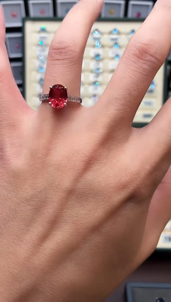 无925银轻奢火炼花色女神戒