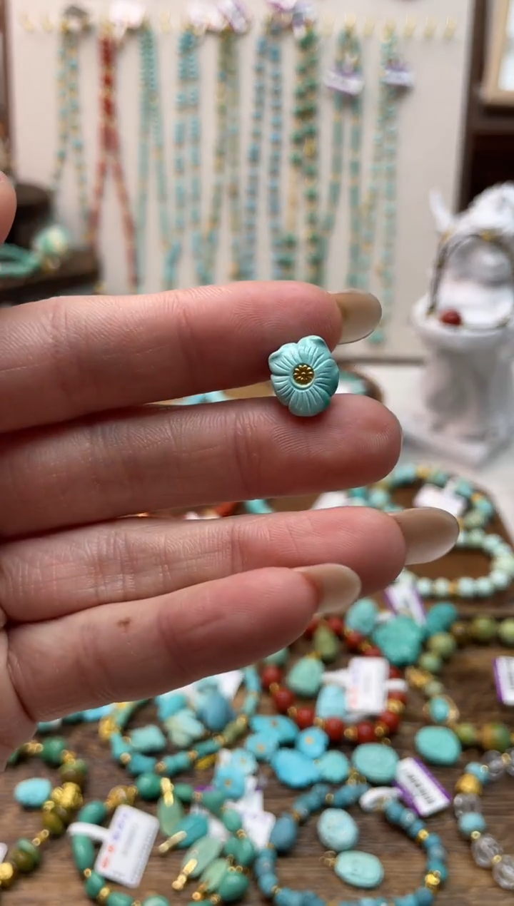 【闪购商品】绿松石花花未镶嵌编号45