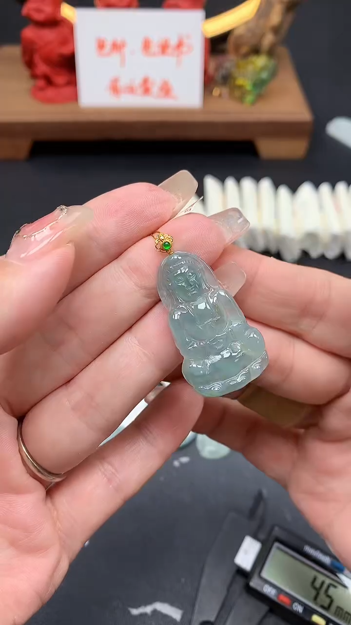 【闪购商品】翡翠吊坠(不含链)18K金镶嵌MS155569