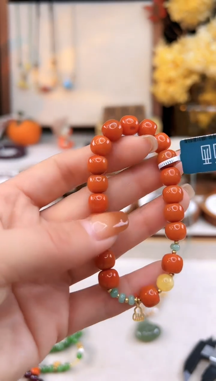 【闪购商品】南红玛瑙手饰18K金镶嵌@@F921C014315