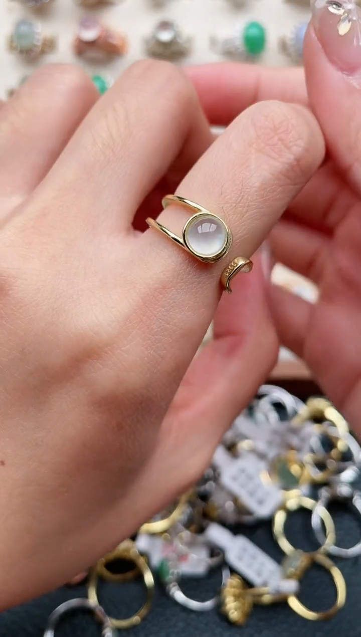 【闪购商品】翡翠戒指银S925镶嵌1111