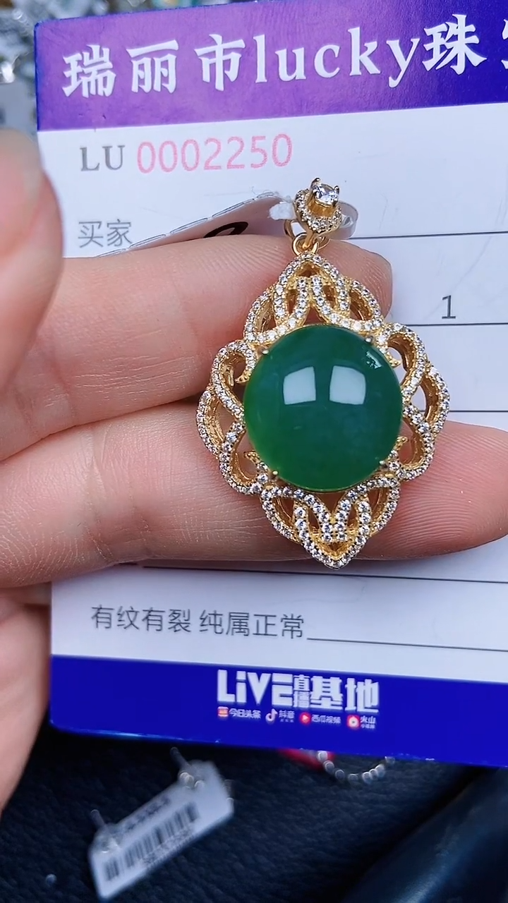 颈饰银S925镶嵌翡翠2256