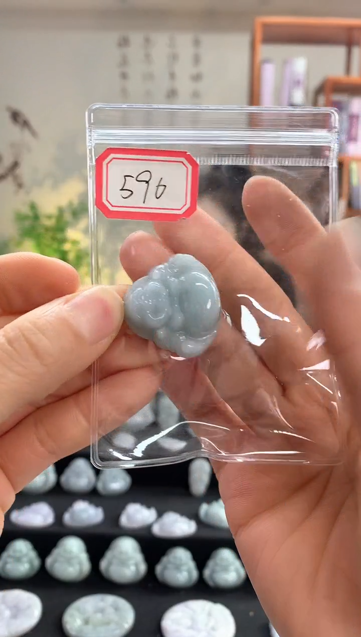 【闪购商品】翡翠吊坠(赠链)银S925镶嵌佛公596 多样性发一件