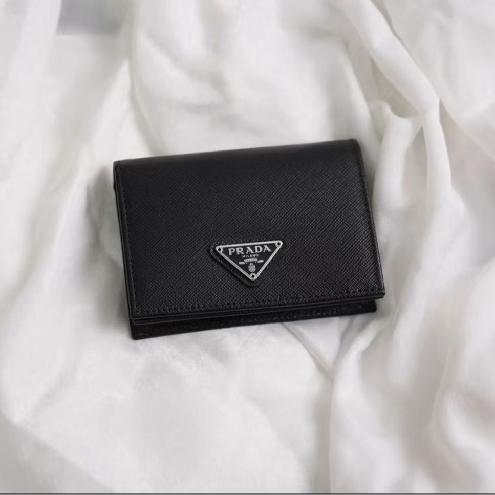 Prada/普拉达三角标Logo钱包 横款               