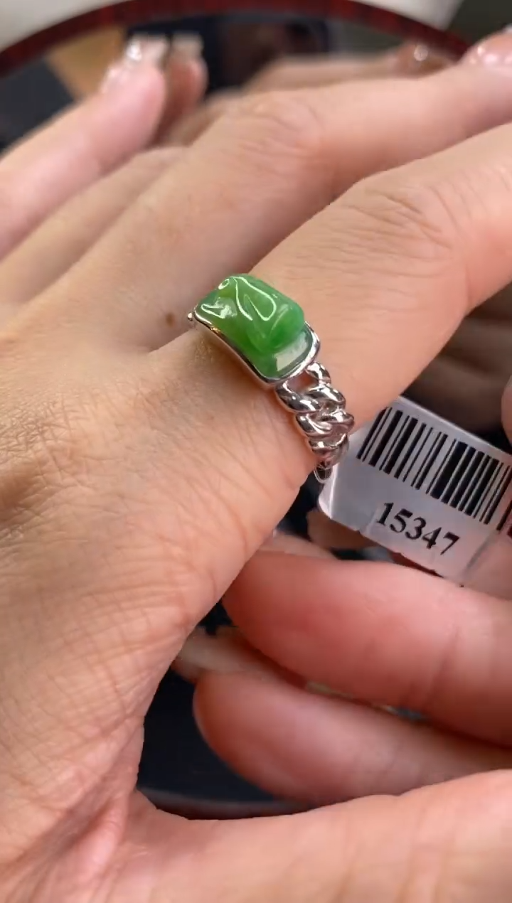 颈饰银S925镶嵌翡翠净货15347