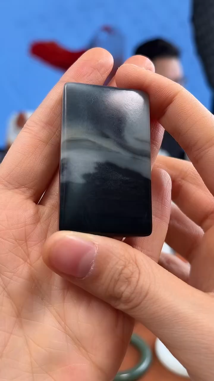 和田玉未镶嵌挂件青花无事牌