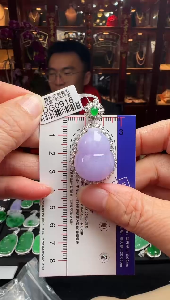 【闪购商品】翡翠颈饰18K金镶嵌DG0916冰紫葫芦