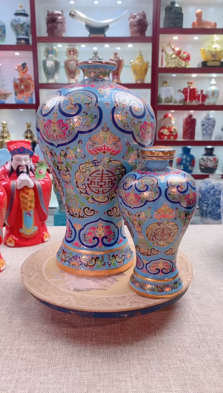 【闪购商品】摆件景德镇垚晶陶瓷法郎彩5斤装