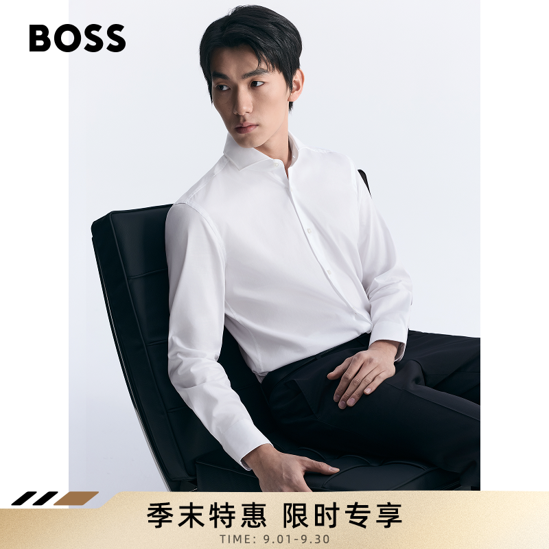BOSS博斯男士26年新款棉质府绸面料休闲百搭长袖正装衬衫50555710商品图