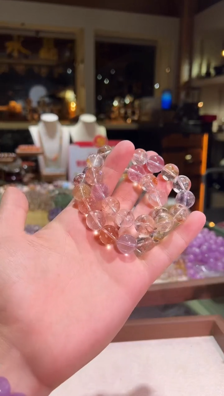 未镶嵌手链水晶14mm+彩闪灵能量爆表（多样性发一）
