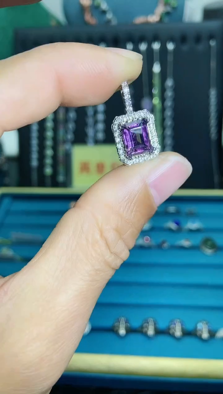 【闪购商品】紫晶吊坠(不含链)银S925镶嵌1121