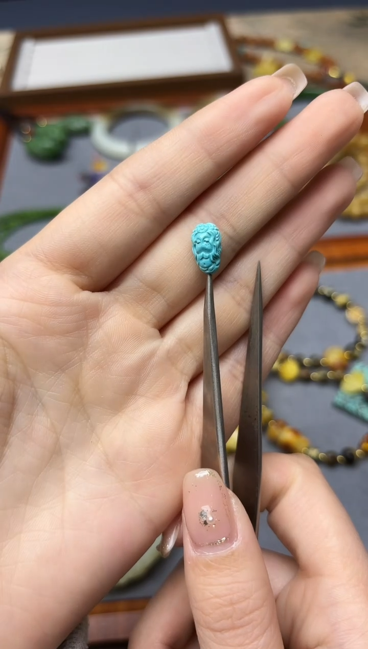 未镶嵌绿松石挂件松石美人鱼配饰GW