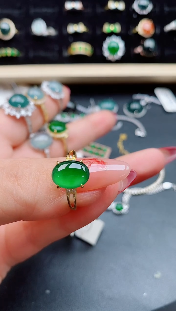 【闪购商品】翡翠戒指银S925镶嵌12121