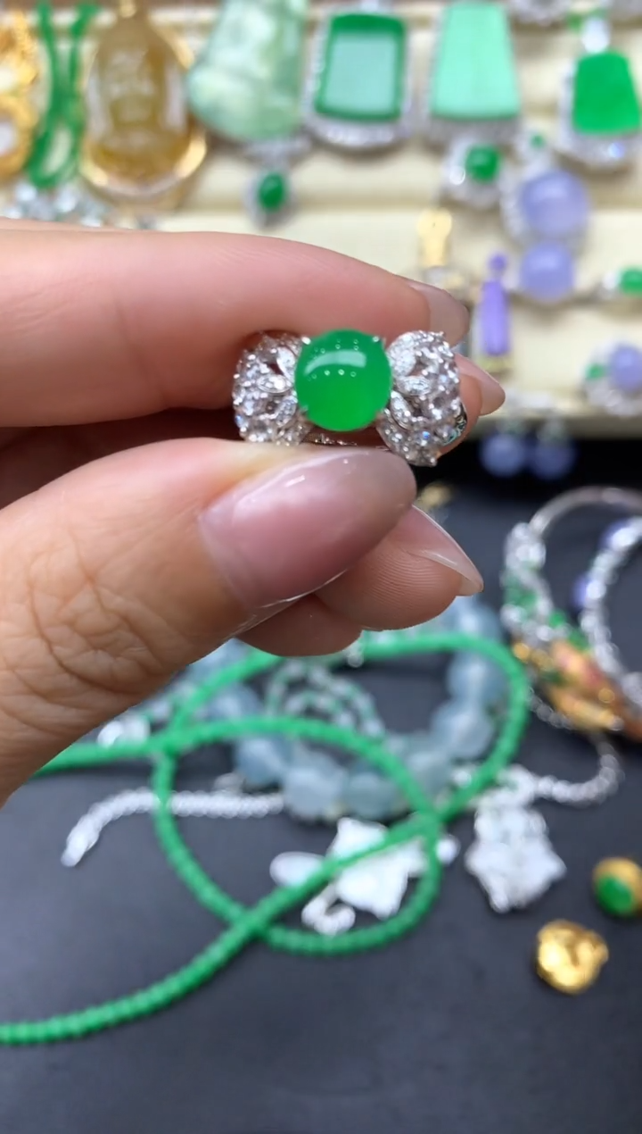 【闪购商品】翡翠戒指18K金镶嵌477-中国好珍宝