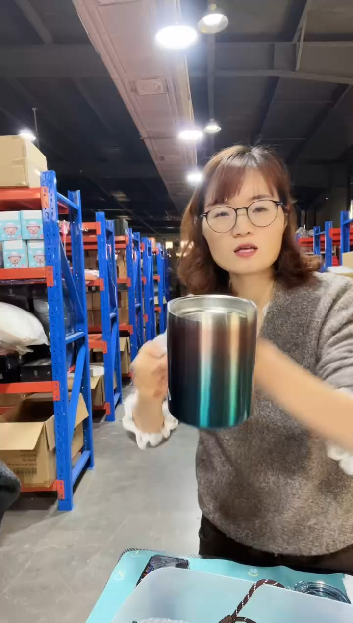 渐变色咖啡杯保温杯