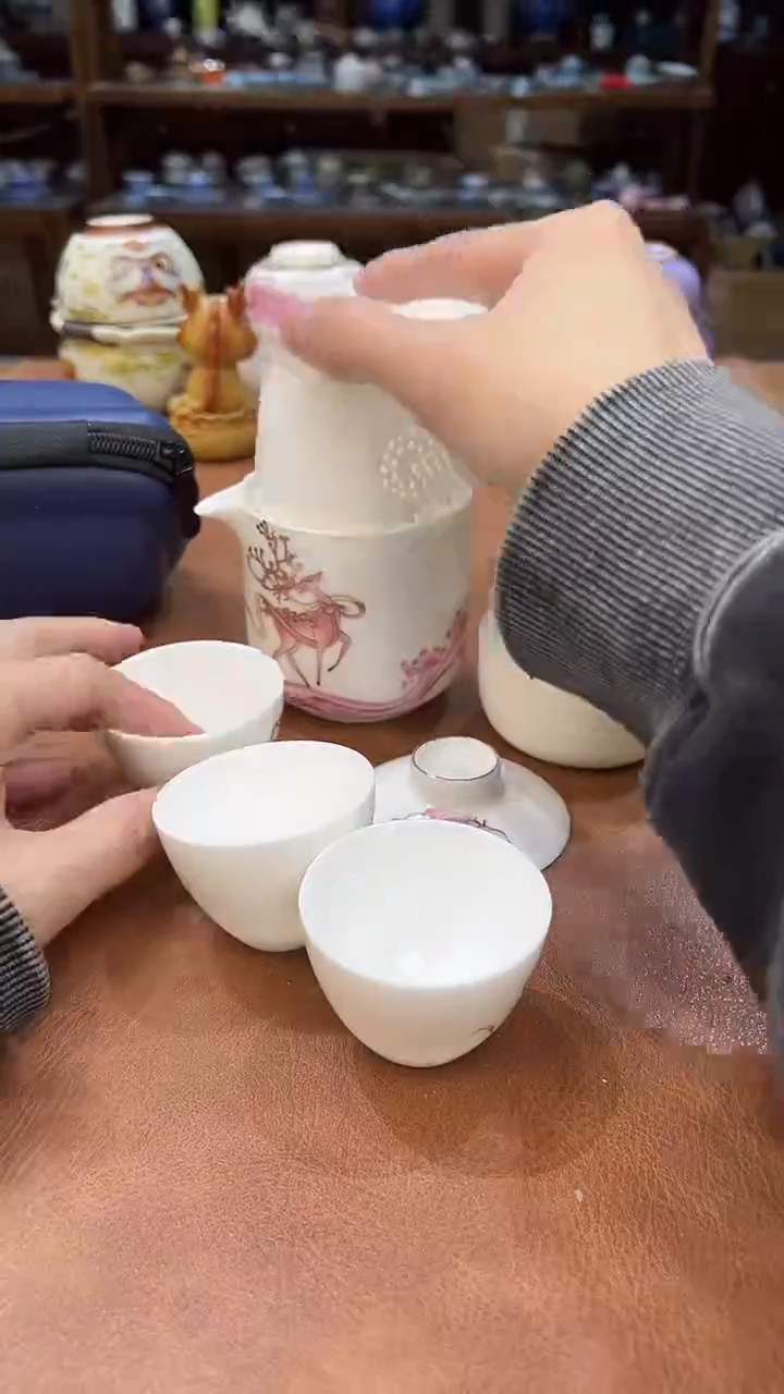 真的很便宜会开片的旅行茶具