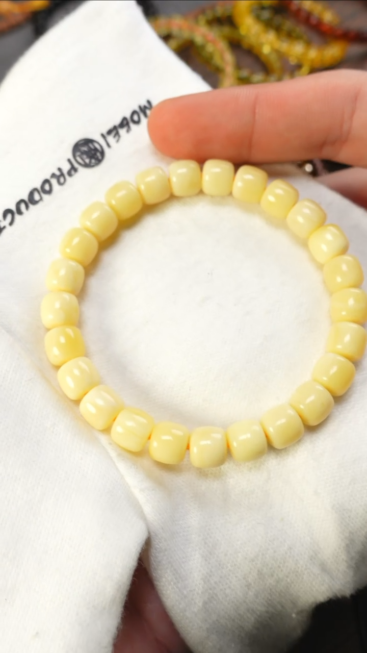 【闪购商品】蜜蜡手链未镶嵌2499/8.5mm黑金标手串