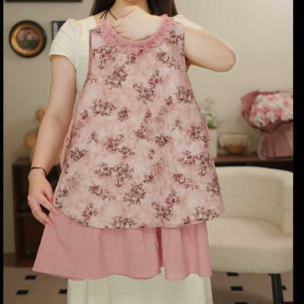 女童连衣裙夏装2025新款儿童中大童亲子碎花裙洋气夏款无袖裙子