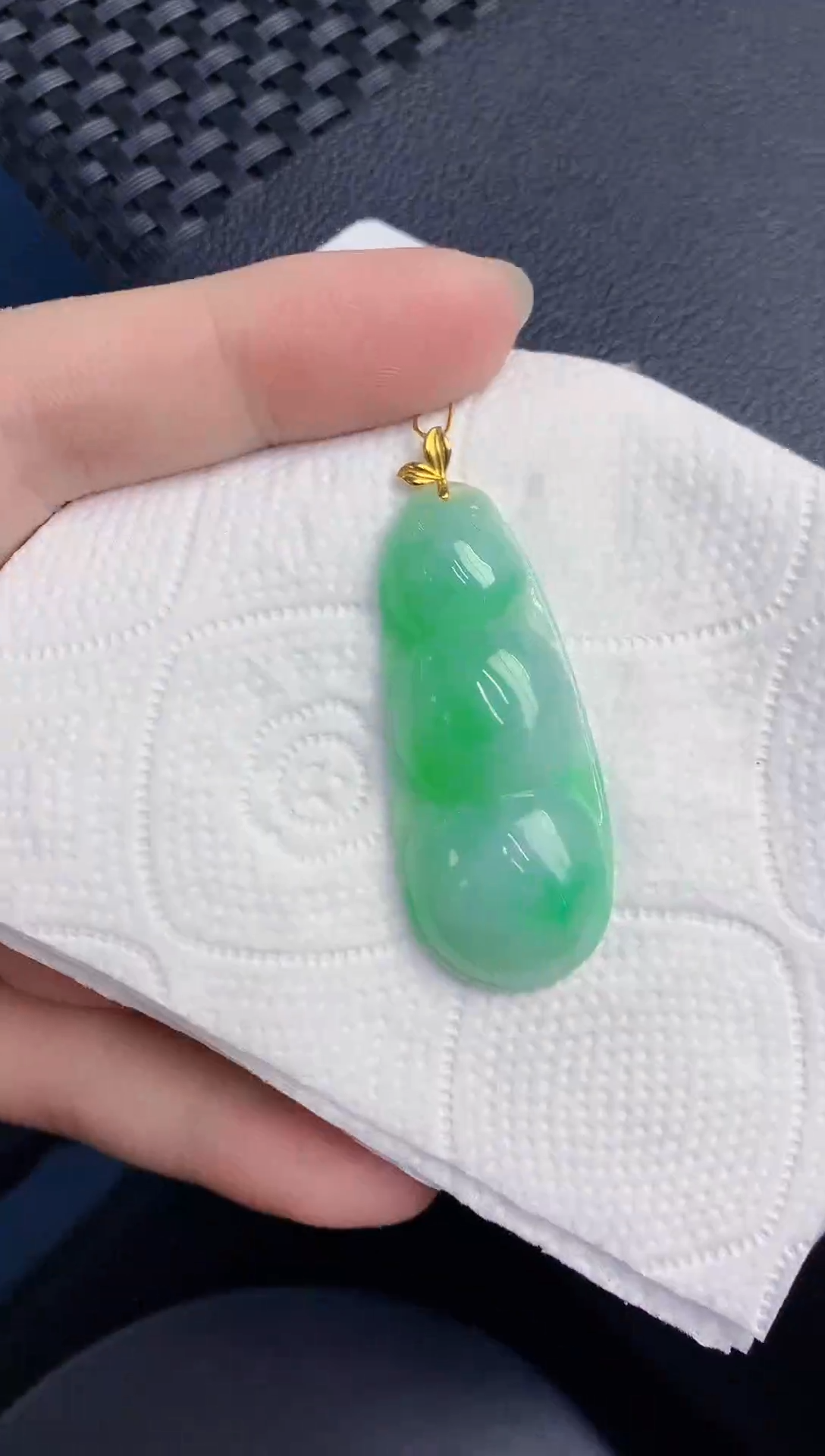 颈饰18K金镶嵌翡翠天然翡翠缅甸A货