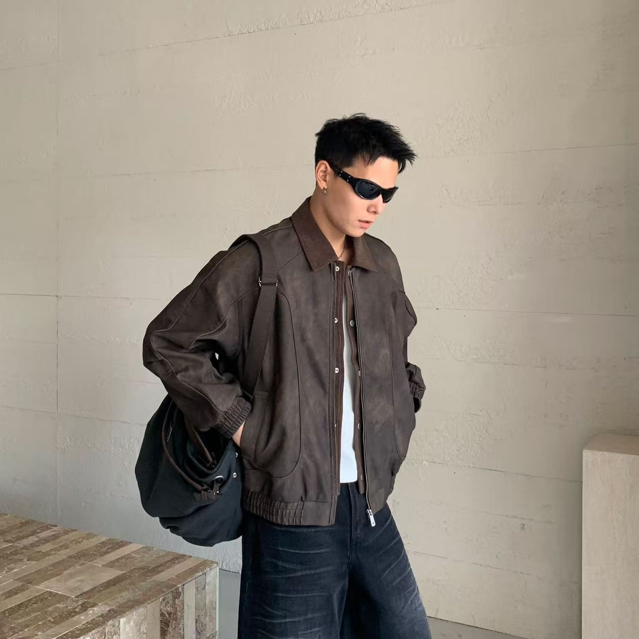 冬季新款皮衣短款加绒连帽皮夹克加厚保暖外套超帅气