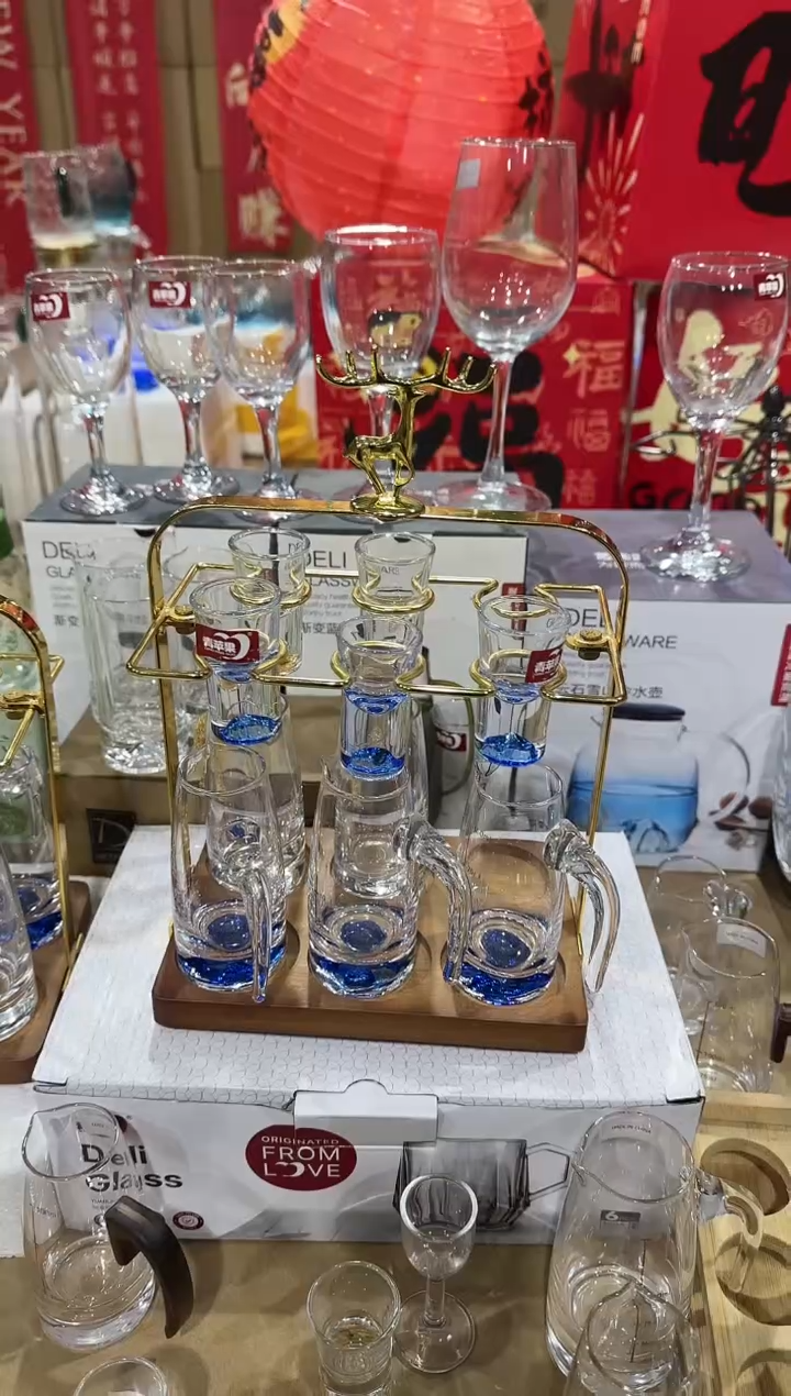 【闪购商品】玻璃无盖款青苹果闪购价6+6+杯架蓝山