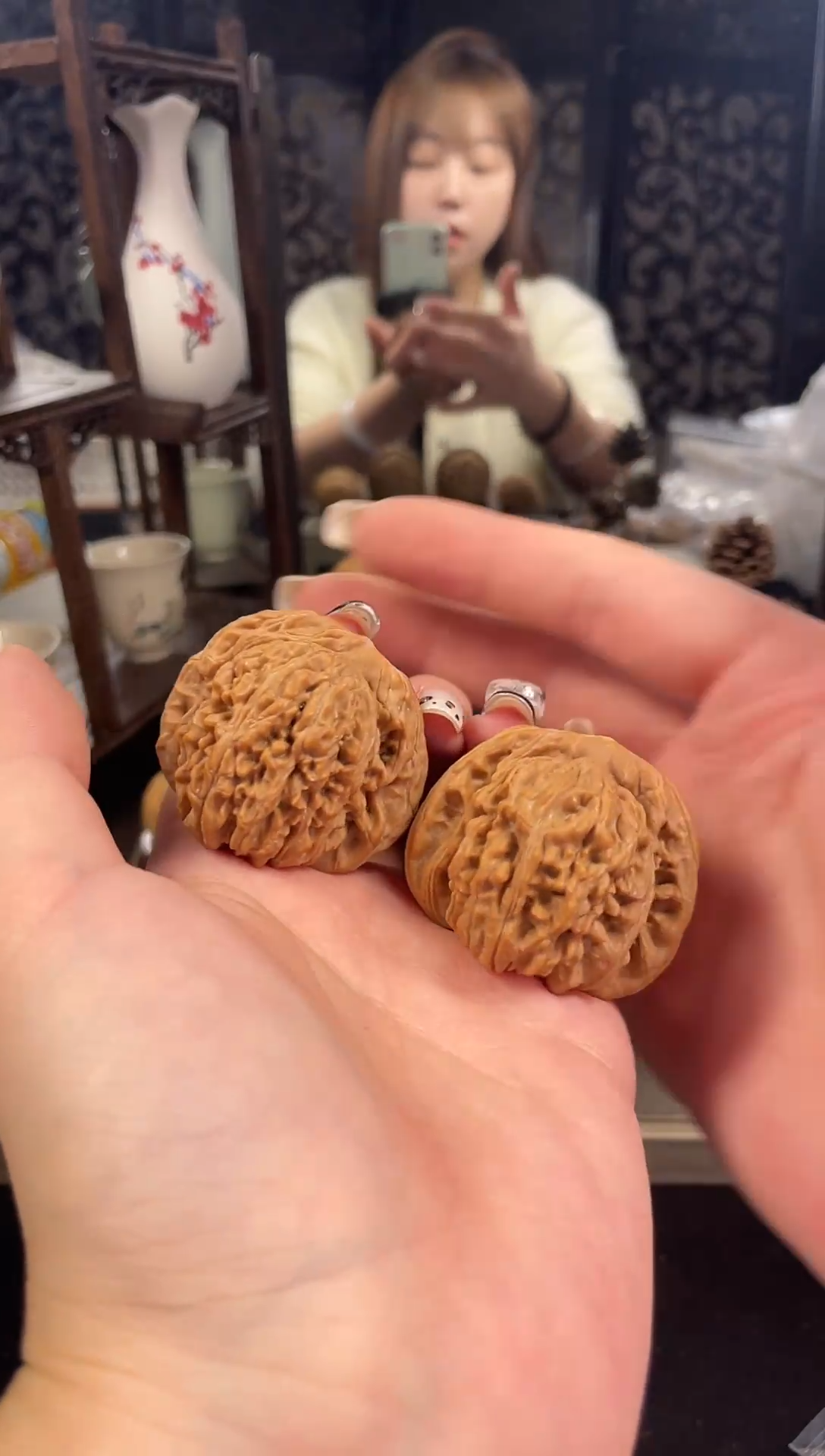 【闪购商品】文玩核桃把件四座楼44尺-16