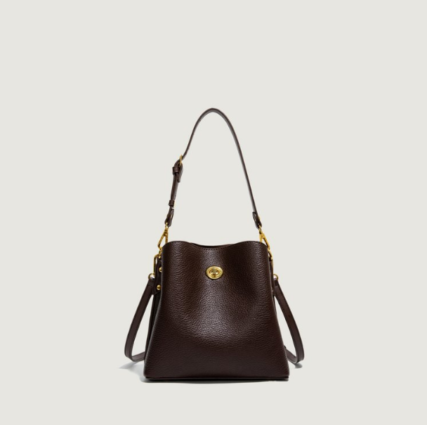 【粉丝专享】 时尚设计潮流荔枝纹水桶包秋冬大容量斜挎包1056