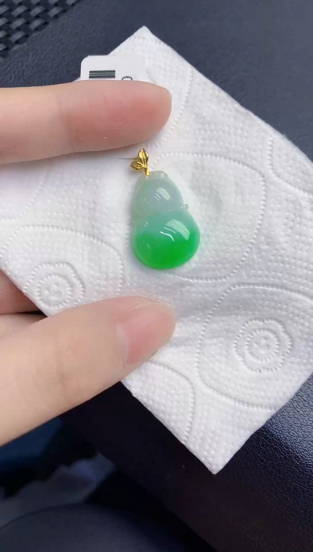 颈饰18K金镶嵌翡翠天然翡翠缅甸A货