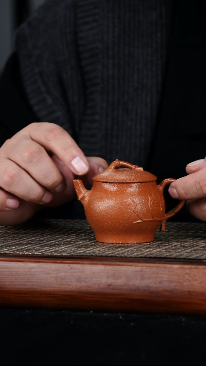 茶壶紫砂原矿黄降坡泥壶140cc