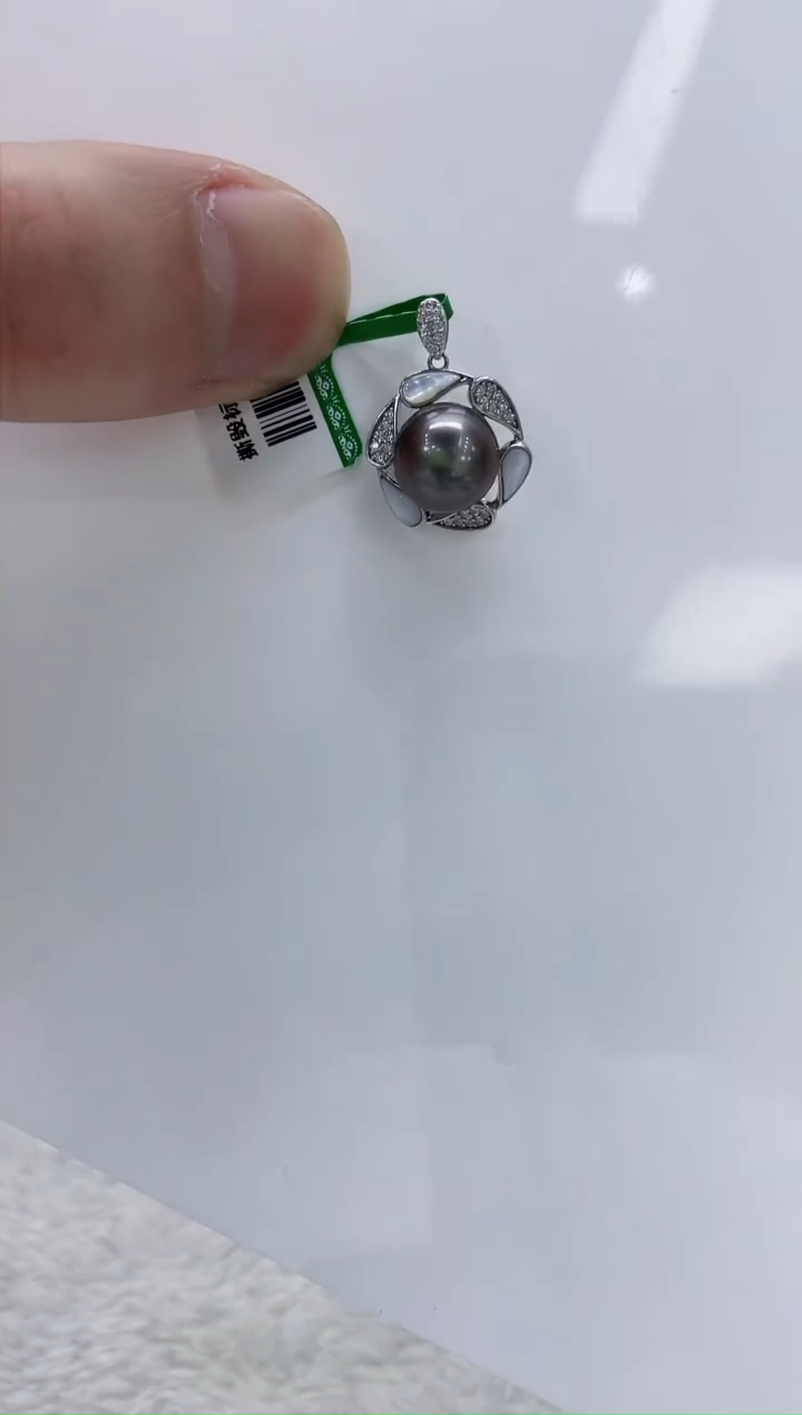 【闪购商品】海水珍珠吊坠(不含链)银S925镶嵌海水珍珠吊坠