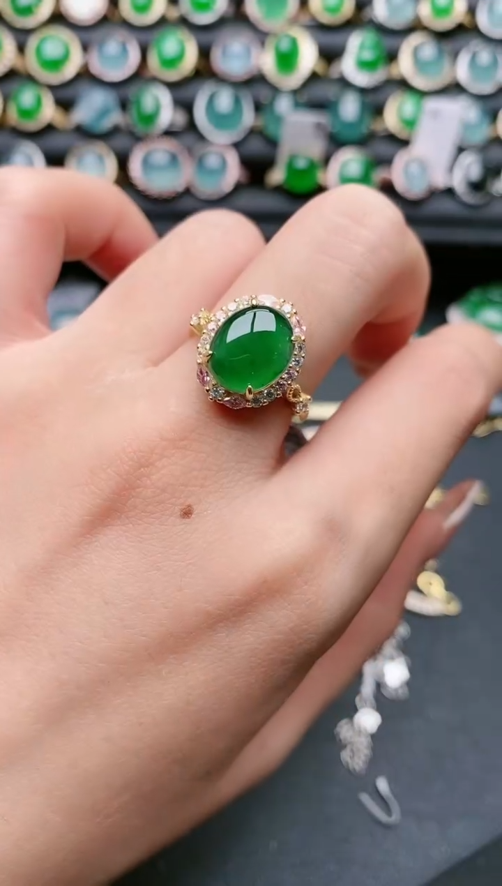 【闪购商品】翡翠戒指银S925镶嵌1111111