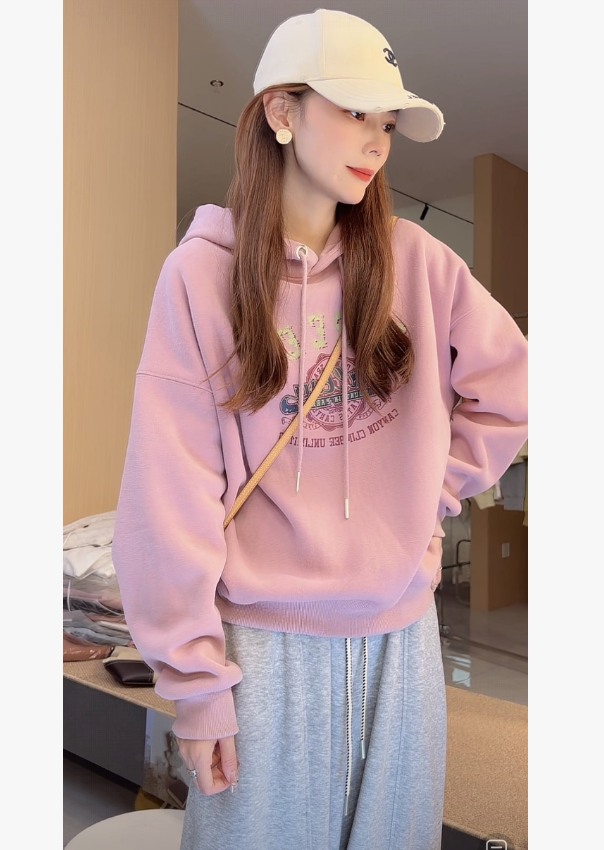 秋冬主推 干枯玫瑰 新款定制款时尚休闲多色百搭欧韩开衫连帽卫衣