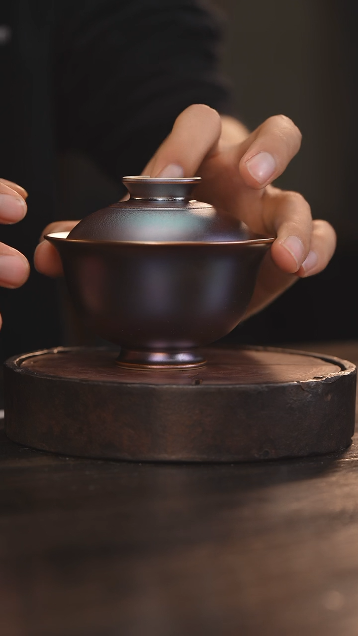 【闪购商品】杯76柴房陶瓷丨窑宝盖碗