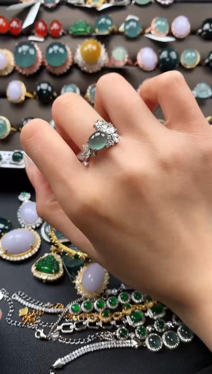 【闪购商品】翡翠戒指银S925镶嵌36346