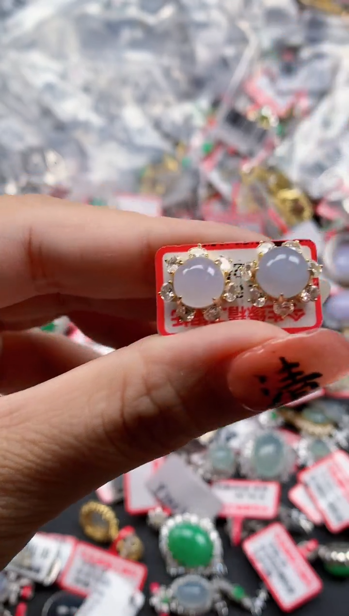 银S925镶嵌戒指翡翠天然A货缅甸翡翠