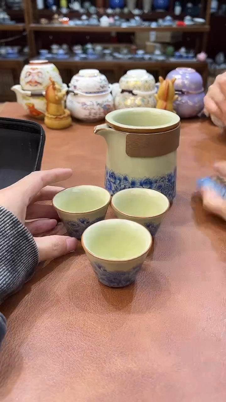 真的很便宜会开片的旅行茶具