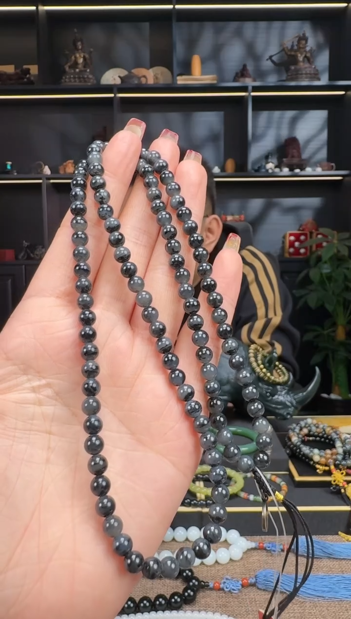 【闪购商品】和田玉1未镶嵌6mm青花圆珠108