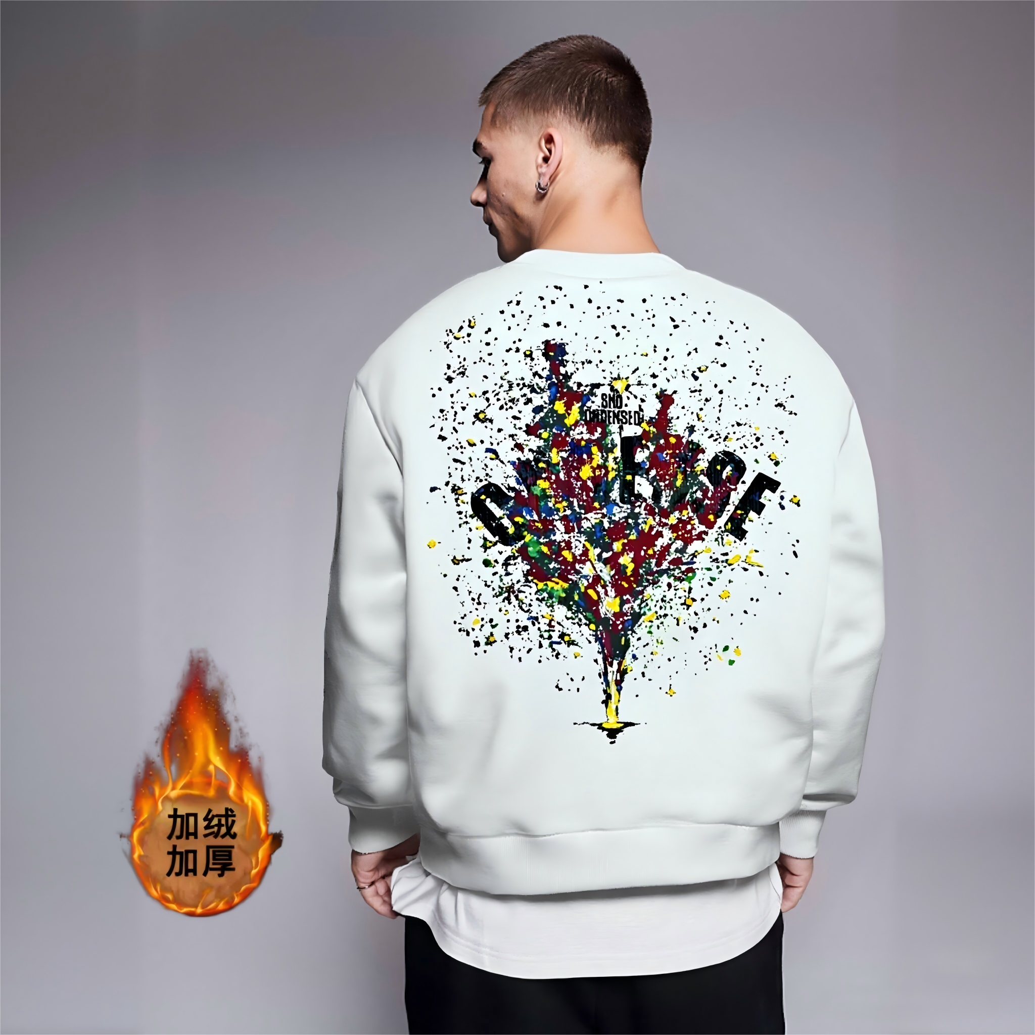 加绒加厚--欧潮阔版卫衣男女同款--97001