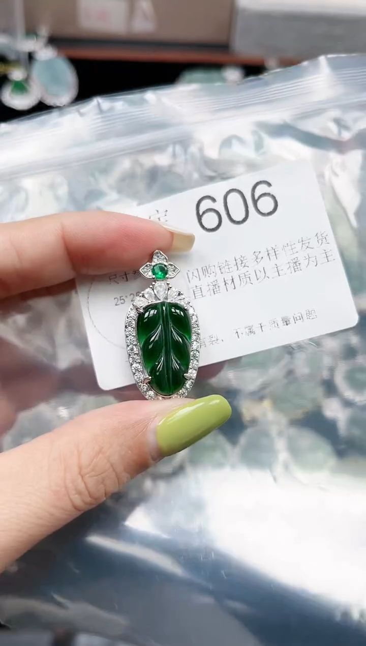 【闪购商品】翡翠颈饰未镶嵌赠皮绳606