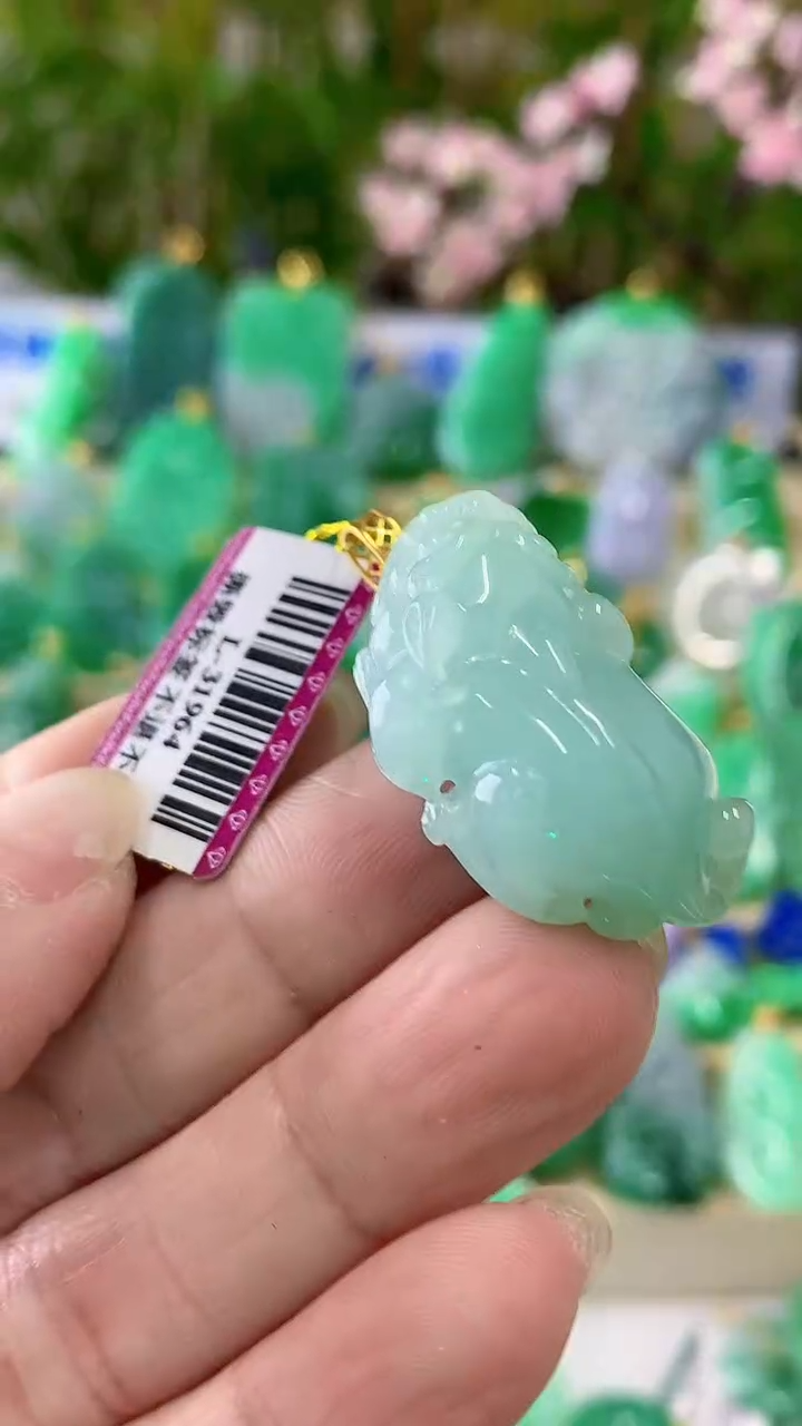 【闪购商品】翡翠颈饰18K金镶嵌挂件