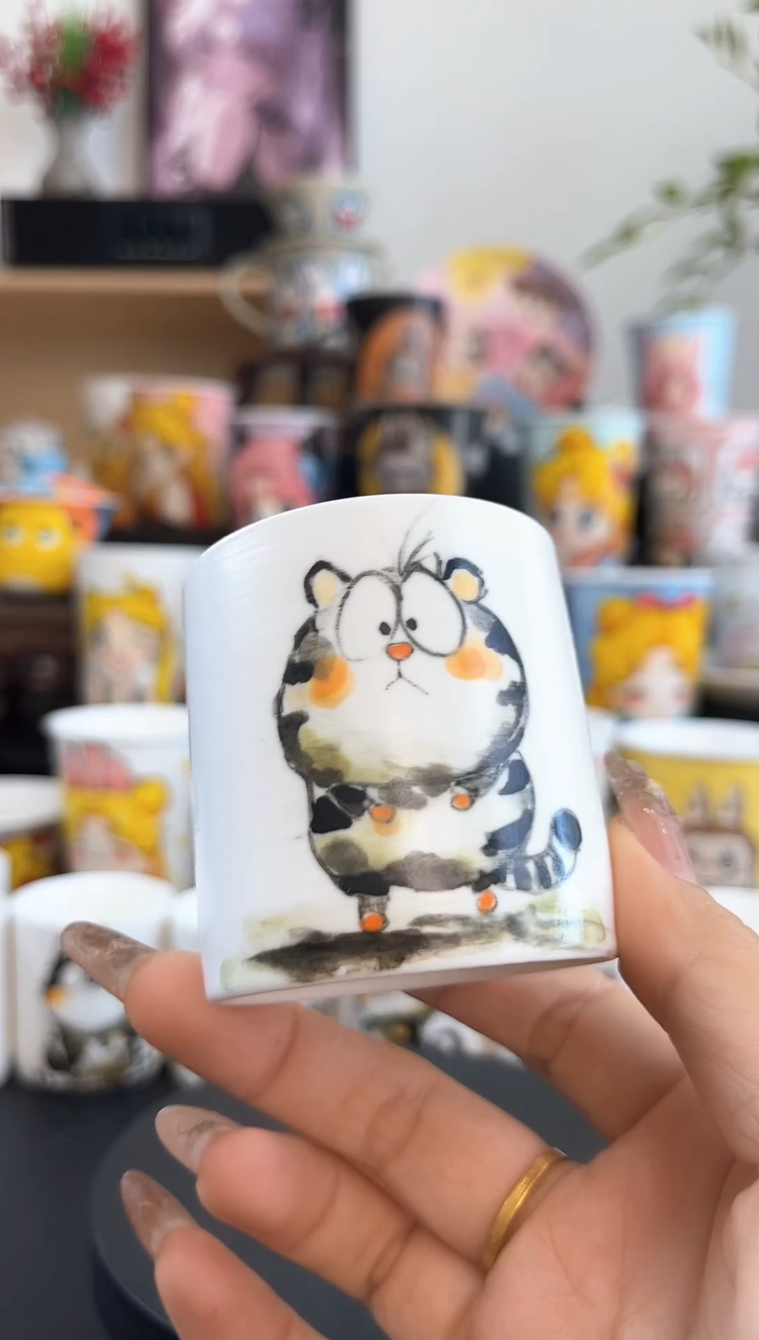 【闪购商品】摆件手工手绘陶瓷小杯杯