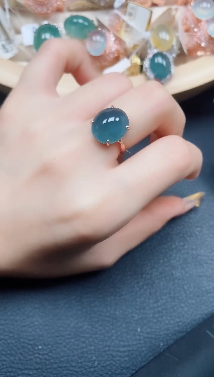 【闪购商品】翡翠戒指银S925镶嵌翡翠