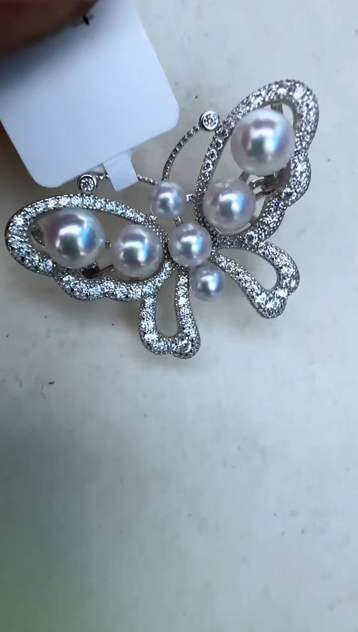 【闪购商品】海水珍珠胸针银S925镶嵌胸针