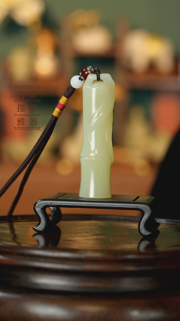 玉《大叶竹节》摆件