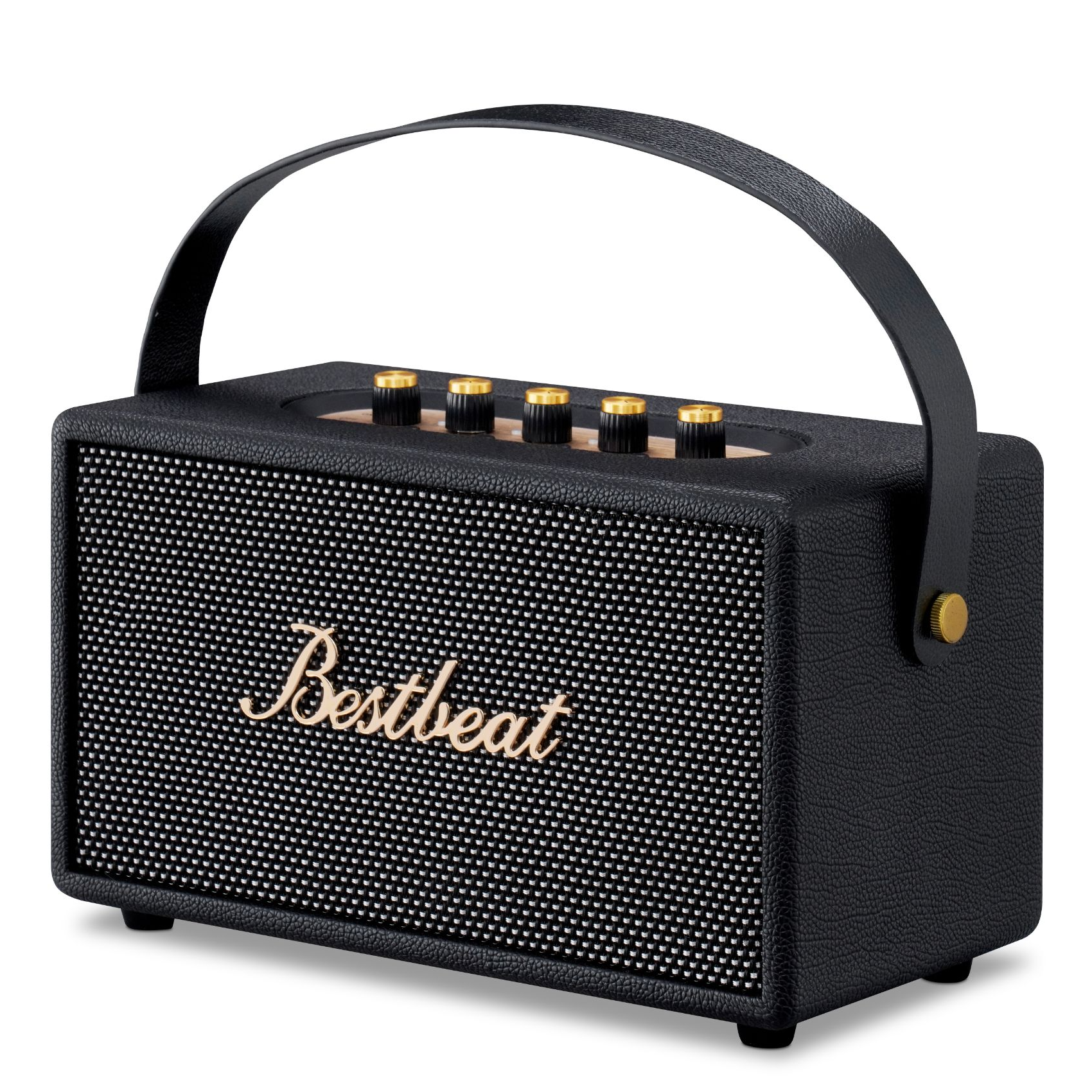 格美OEM40W充电蓝牙移动音箱USB外音输入金色面板木箱出口品质