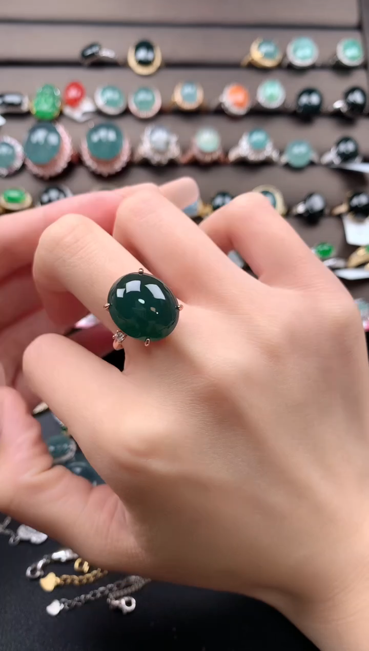 【闪购商品】翡翠戒指银S925镶嵌313131