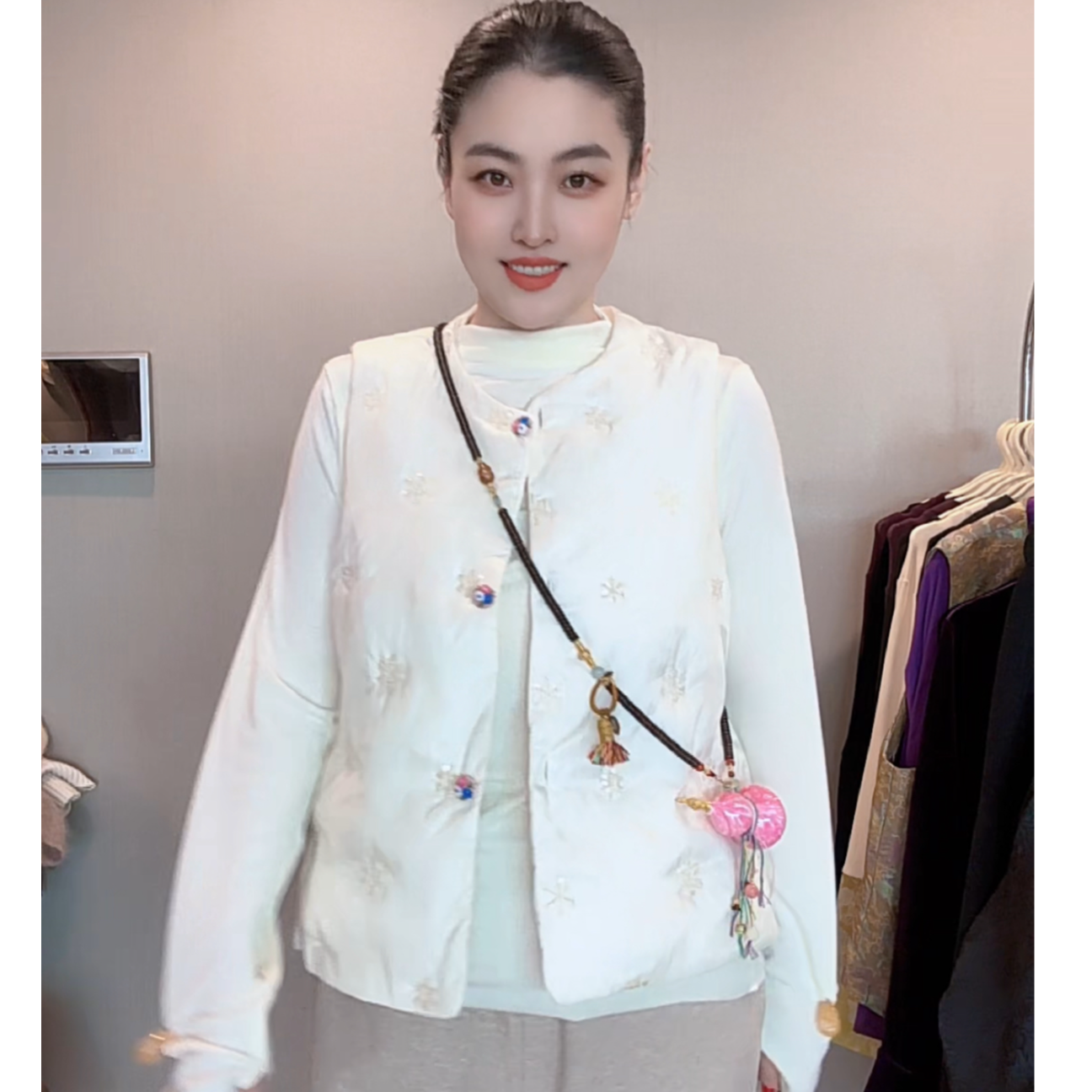 3990｛初•雪｝新中式原创设计减龄时尚夹棉厚马甲