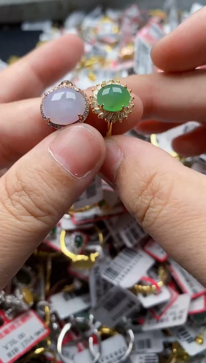 【闪购商品】翡翠戒指银S925镶嵌55555---7