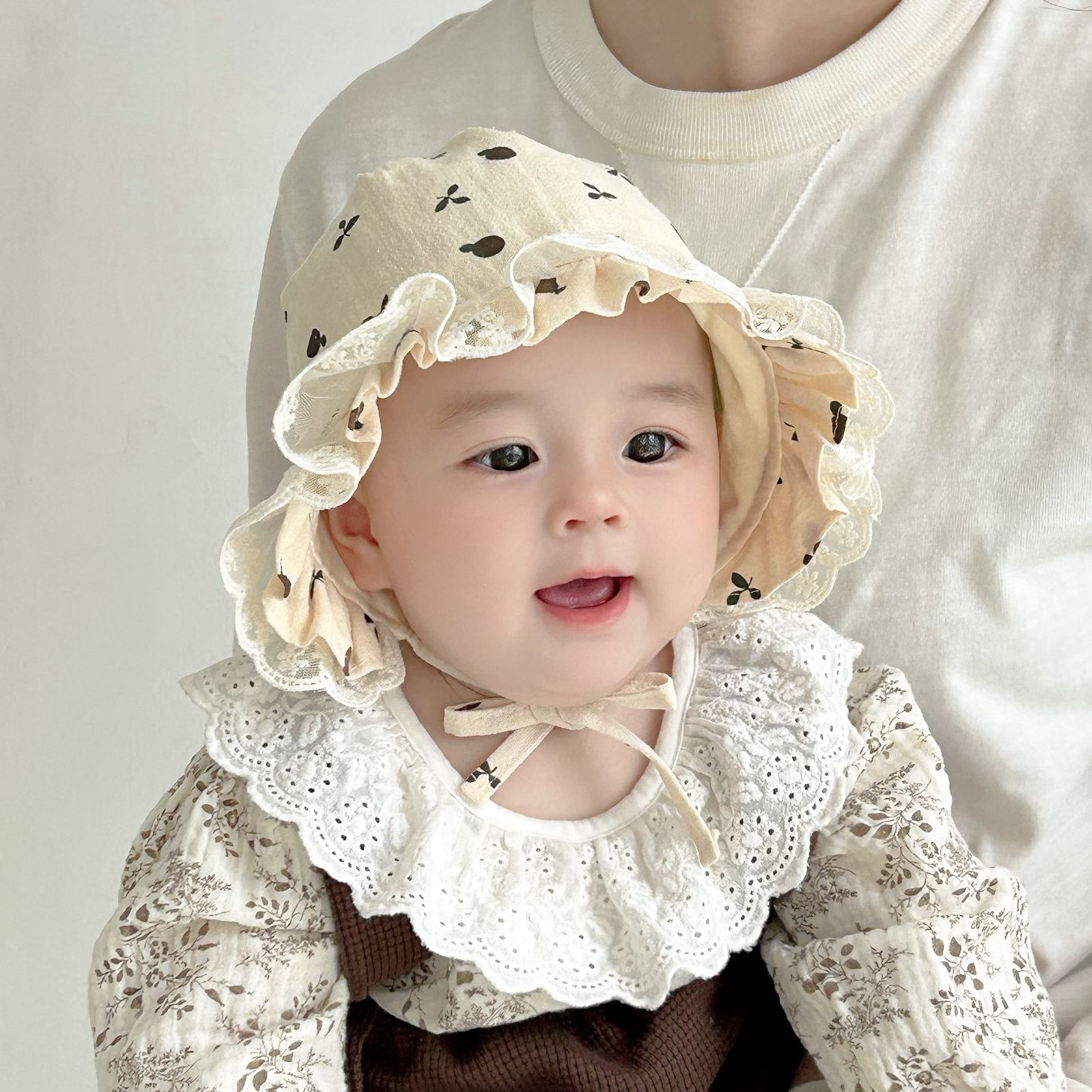 韩系宝宝胎帽可爱春秋季薄款套头小月龄盆帽女婴幼儿公主帽出游潮